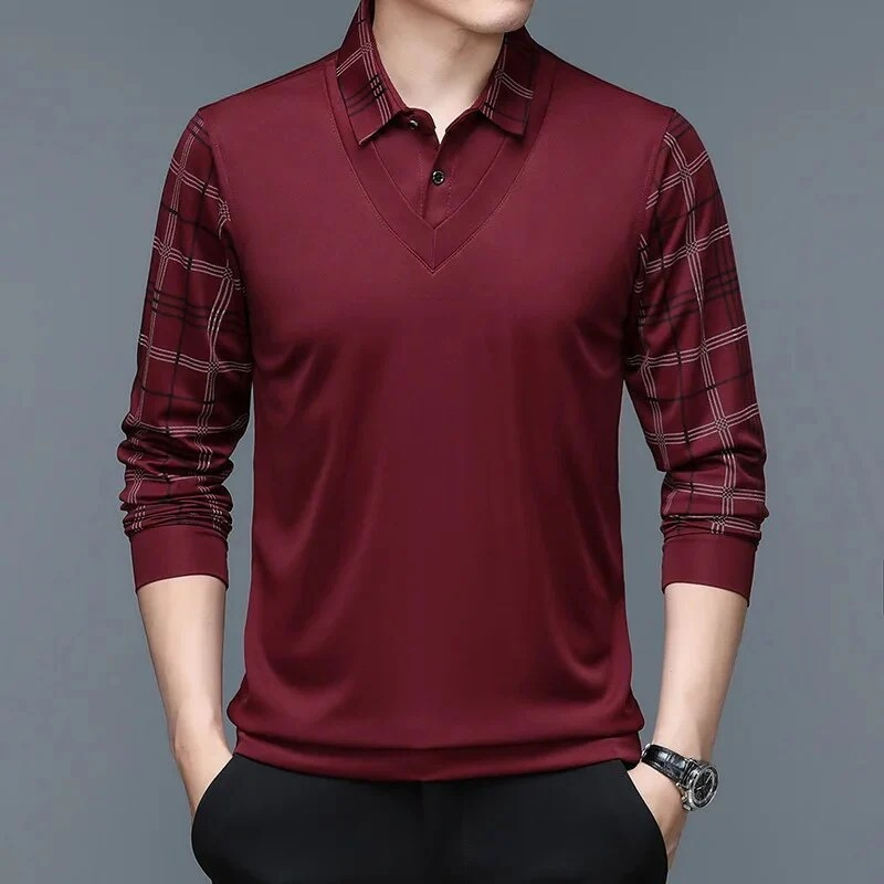 Herren warmes kariertes Poloshirt in zeitlosem Design