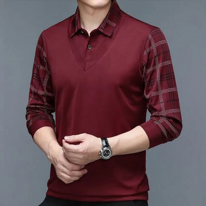 Herren warmes kariertes Poloshirt in zeitlosem Design