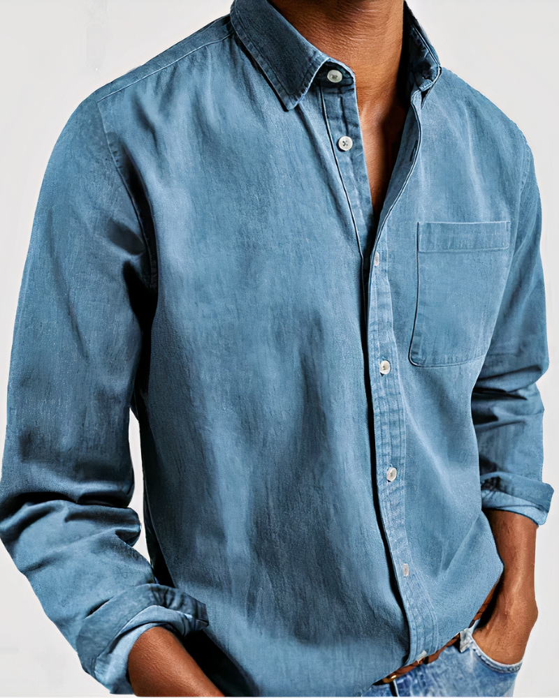  Herren weiches Jeanshemd mit zeitlosem Stil für Arbeit und Freizeit