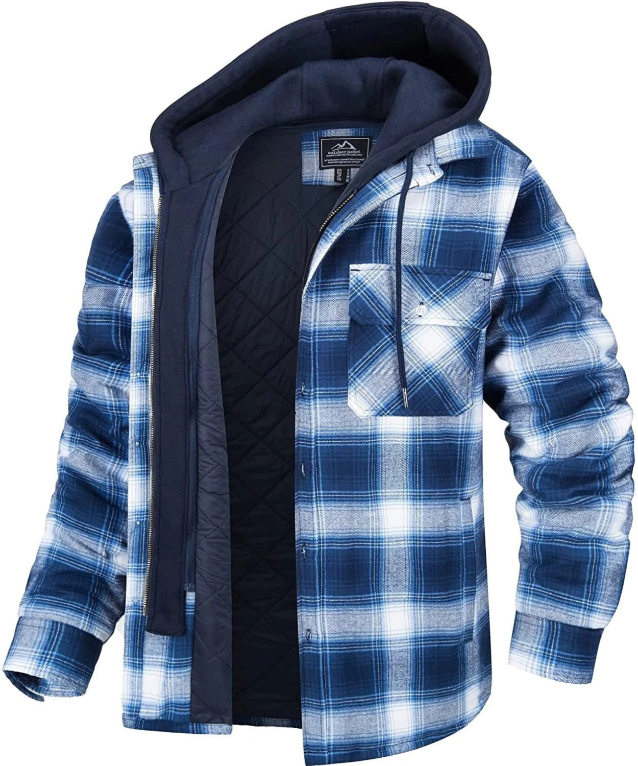 Herrenjacke mit Kapuze und Karomuster in modernem Design