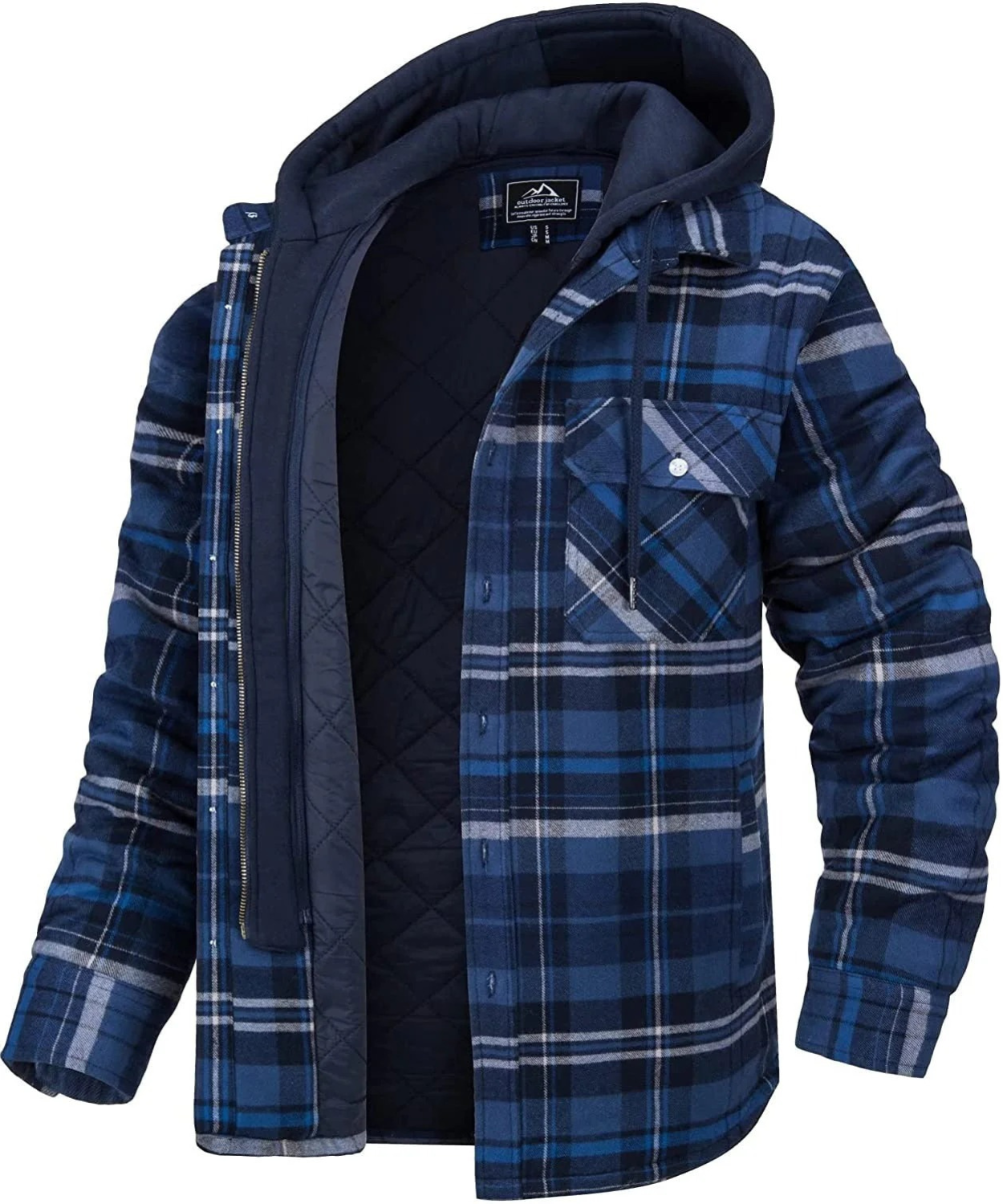 Herrenjacke mit Kapuze und Karomuster in modernem Design