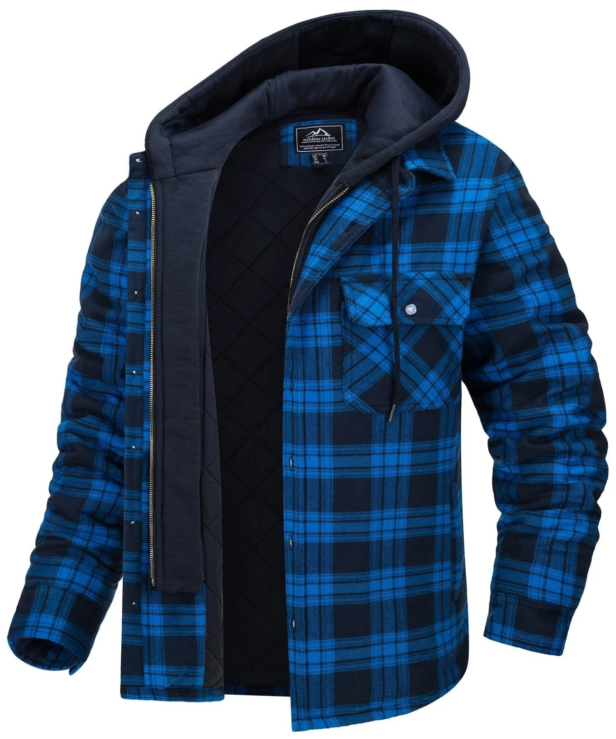 Herrenjacke mit Kapuze und Karomuster in modernem Design