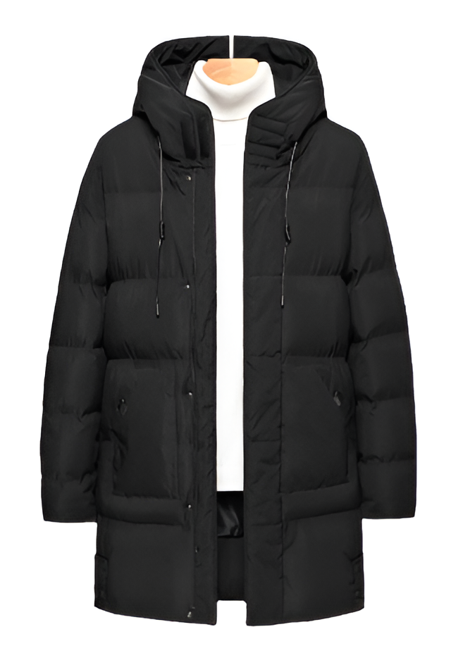 Herren elegante Winterjacke mit Kapuze | Langer
