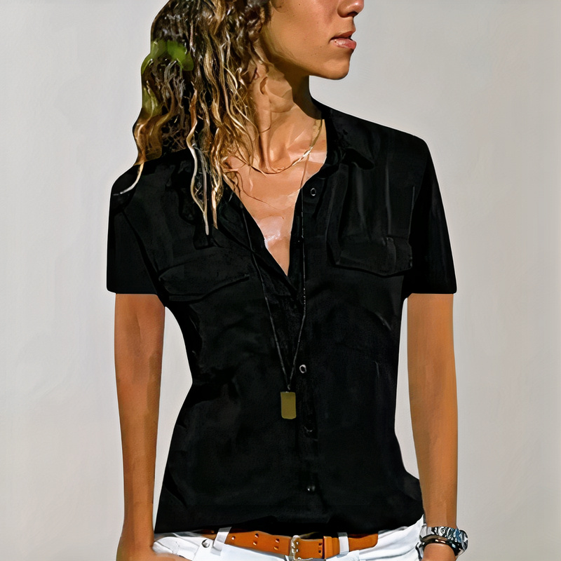 Klassische Button-Down-Bluse für Damen mit Knopfleiste und klarem Schnitt