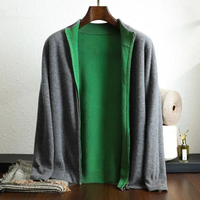 Klassische Herrenjacke mit Reißverschluss in modernem Schnitt