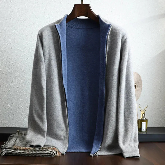 Klassische Herrenjacke mit Reißverschluss in modernem Schnitt