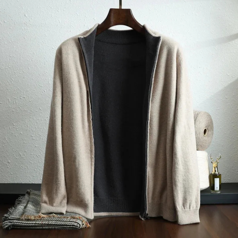 Klassische Herrenjacke mit Reißverschluss in modernem Schnitt