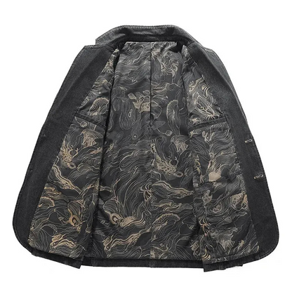Klassische Jeansblazerjacke für Herren im eleganten und modernen Design.