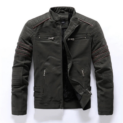 Klassische Luxus-Bikerjacke für Herren im markanten Design