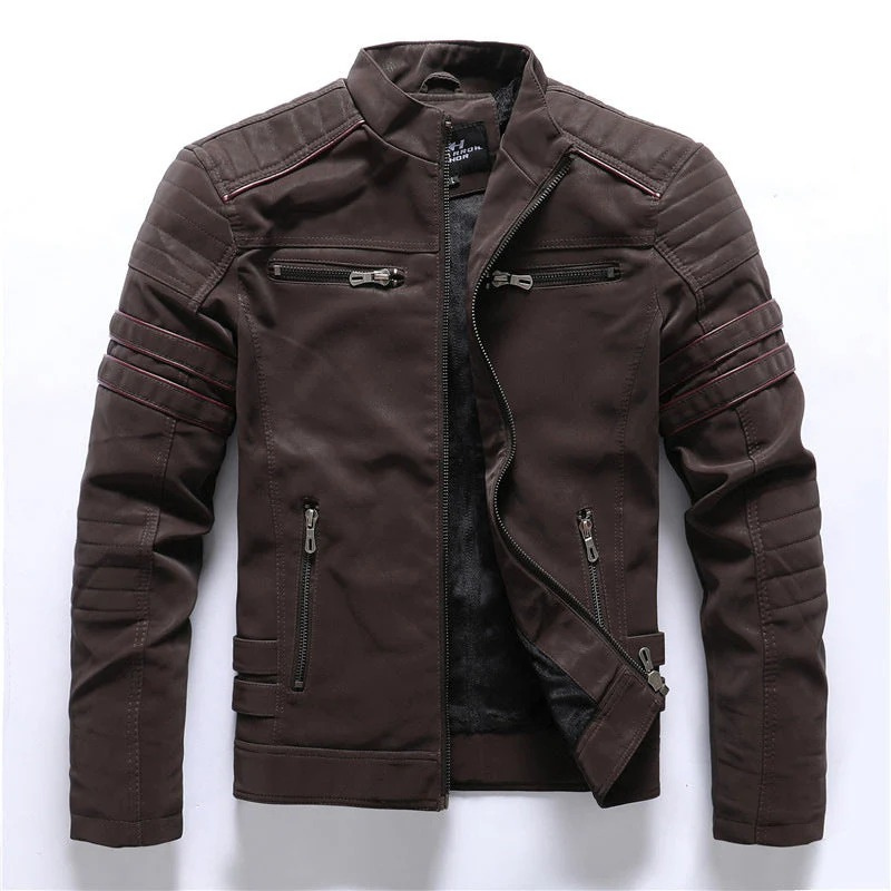 Klassische Luxus-Bikerjacke für Herren im markanten Design