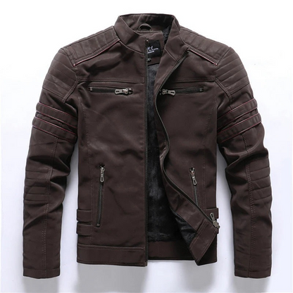 Klassische Luxus-Bikerjacke für Herren im markanten Design