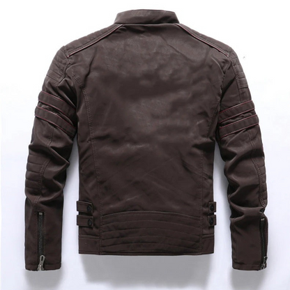 Klassische Luxus-Bikerjacke für Herren im markanten Design