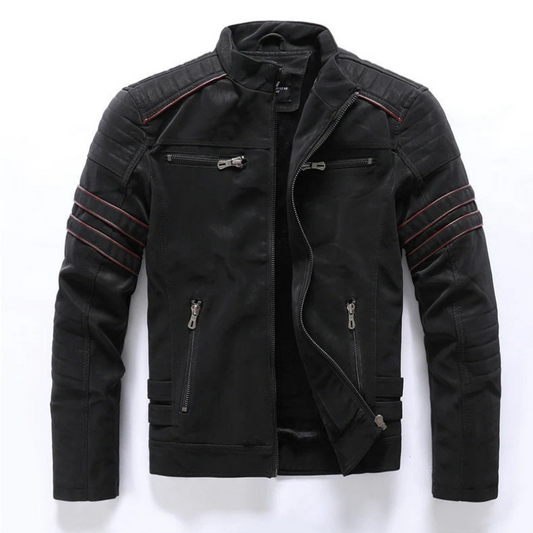 Klassische Luxus-Bikerjacke für Herren im markanten Design