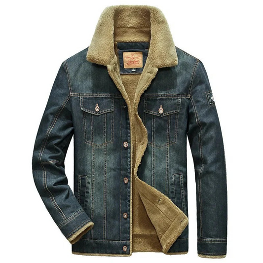 Klassische Winterjacke aus Denim für Herren, warm und stilvoll für Alltag und Freizeit