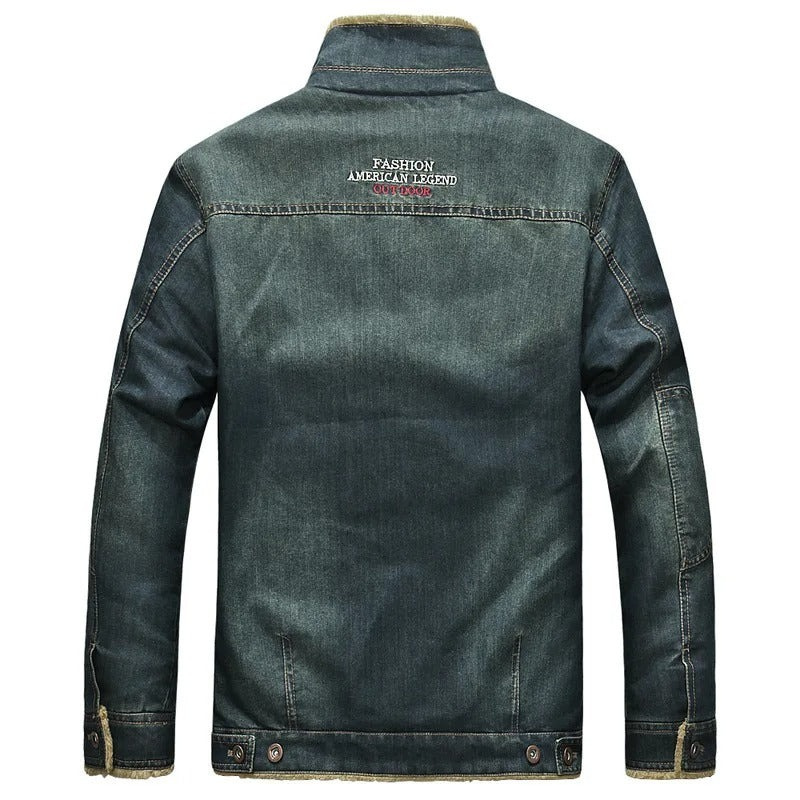 Klassische Winterjacke aus Denim für Herren, warm und stilvoll für Alltag und Freizeit