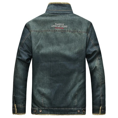 Klassische Winterjacke aus Denim für Herren, warm und stilvoll für Alltag und Freizeit