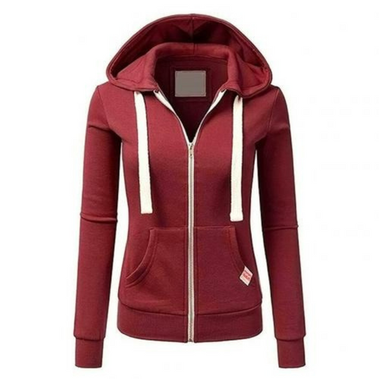 Klassischer Damen-Hoodie mit Reißverschluss im zeitlosen Stil
