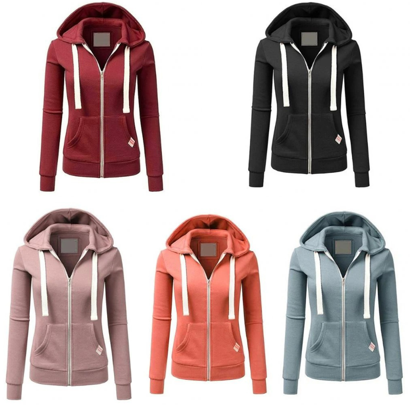 Klassischer Damen-Hoodie mit Reißverschluss im zeitlosen Stil