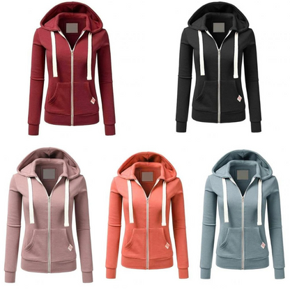 Klassischer Damen-Hoodie mit Reißverschluss im zeitlosen Stil