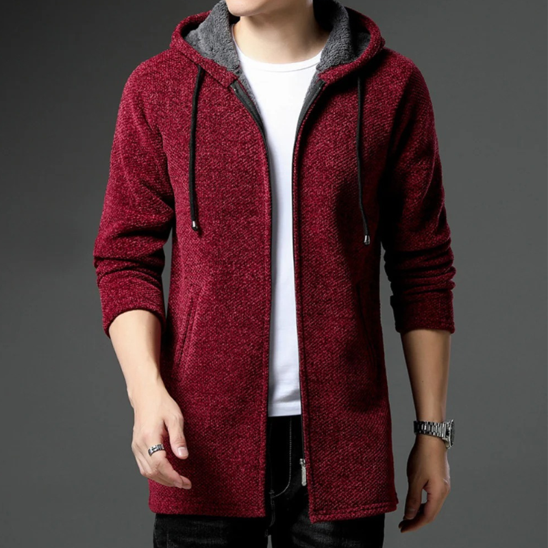 Klassischer langer Kapuzenpulli für Herren in modernem Schnitt