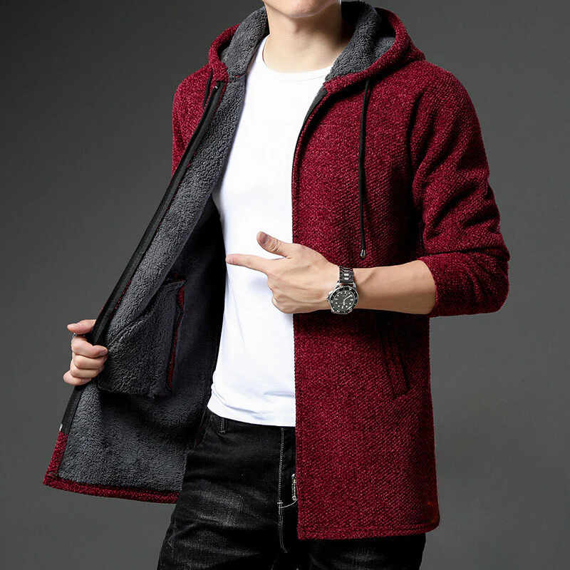 Klassischer langer Kapuzenpulli für Herren in modernem Schnitt