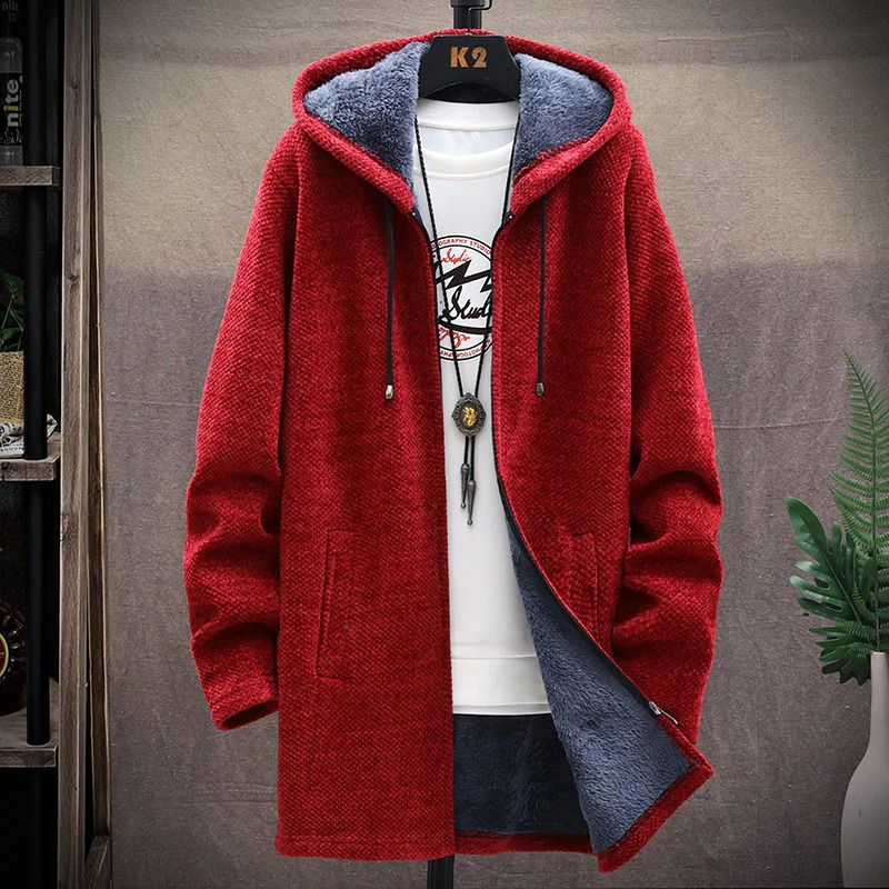 Klassischer langer Kapuzenpulli für Herren in modernem Schnitt