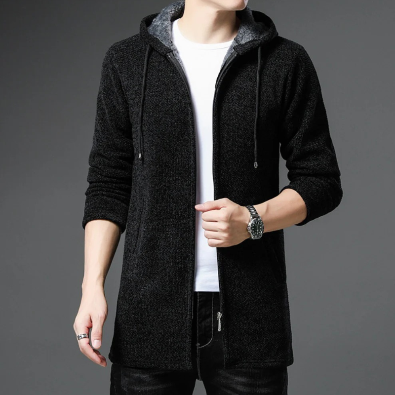 Klassischer langer Kapuzenpulli für Herren in modernem Schnitt