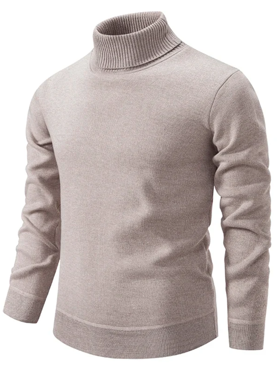 Klassischer warmer Herrenpullover mit Rollkragen für Wintertage
