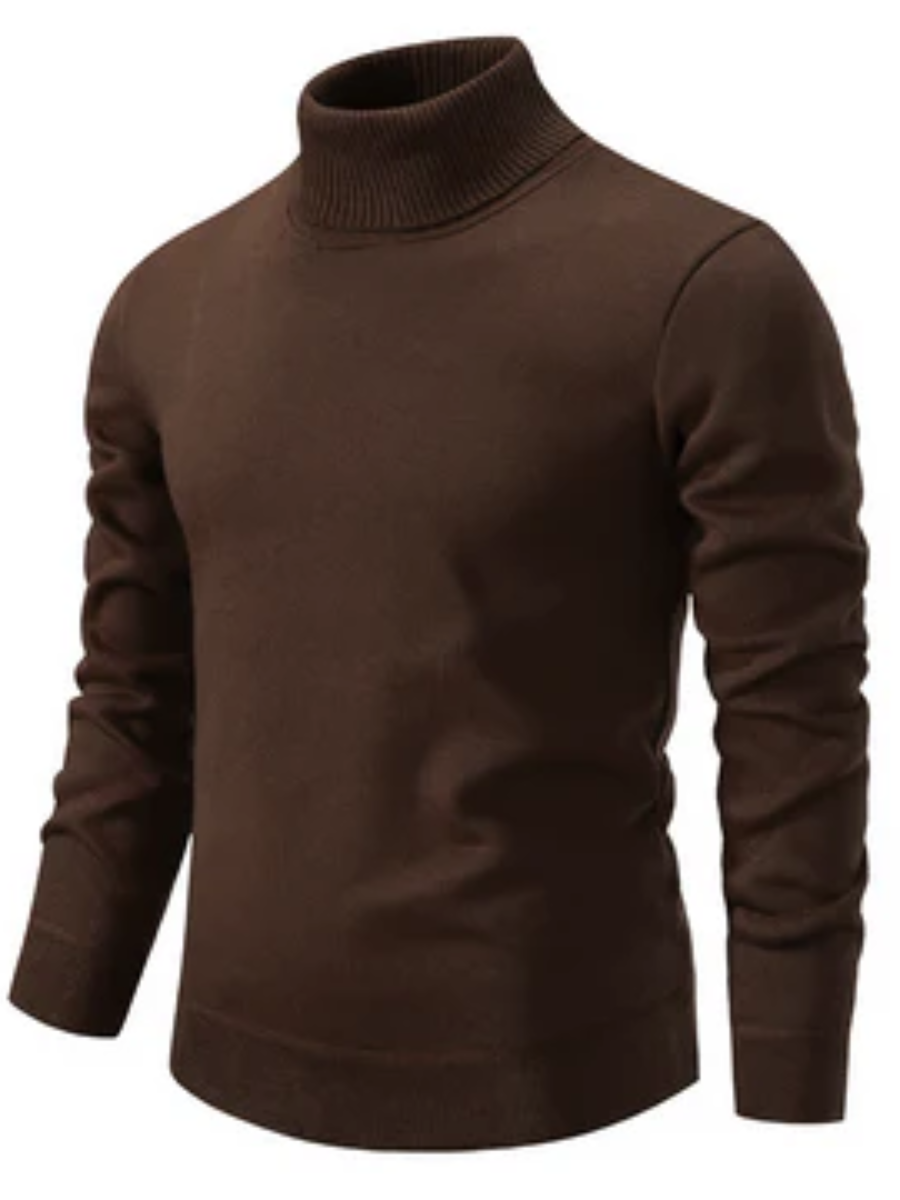 Klassischer warmer Herrenpullover mit Rollkragen für Wintertage