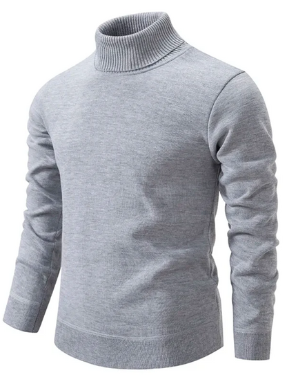 Klassischer warmer Herrenpullover mit Rollkragen für Wintertage
