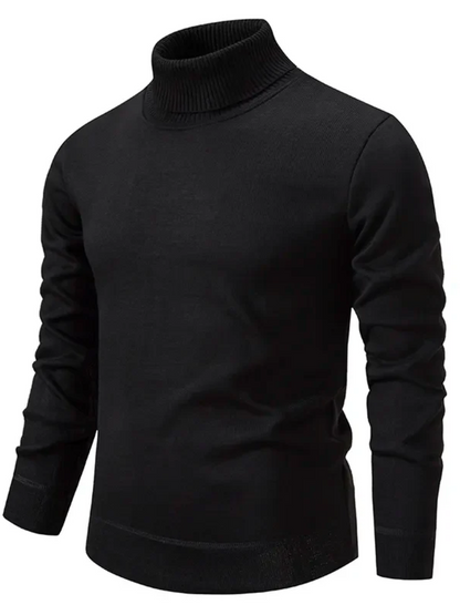 Klassischer warmer Herrenpullover mit Rollkragen für Wintertage