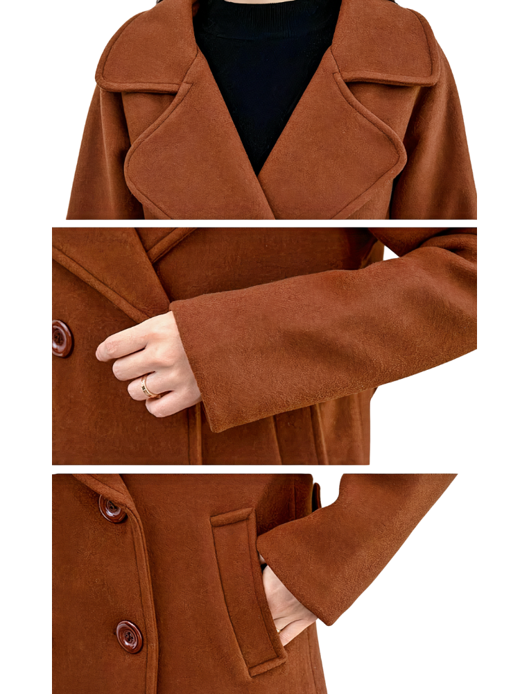 Klassischer warmer Mantel für Damen, stilvoll und vielseitig für Alltag und besondere Anlässe.