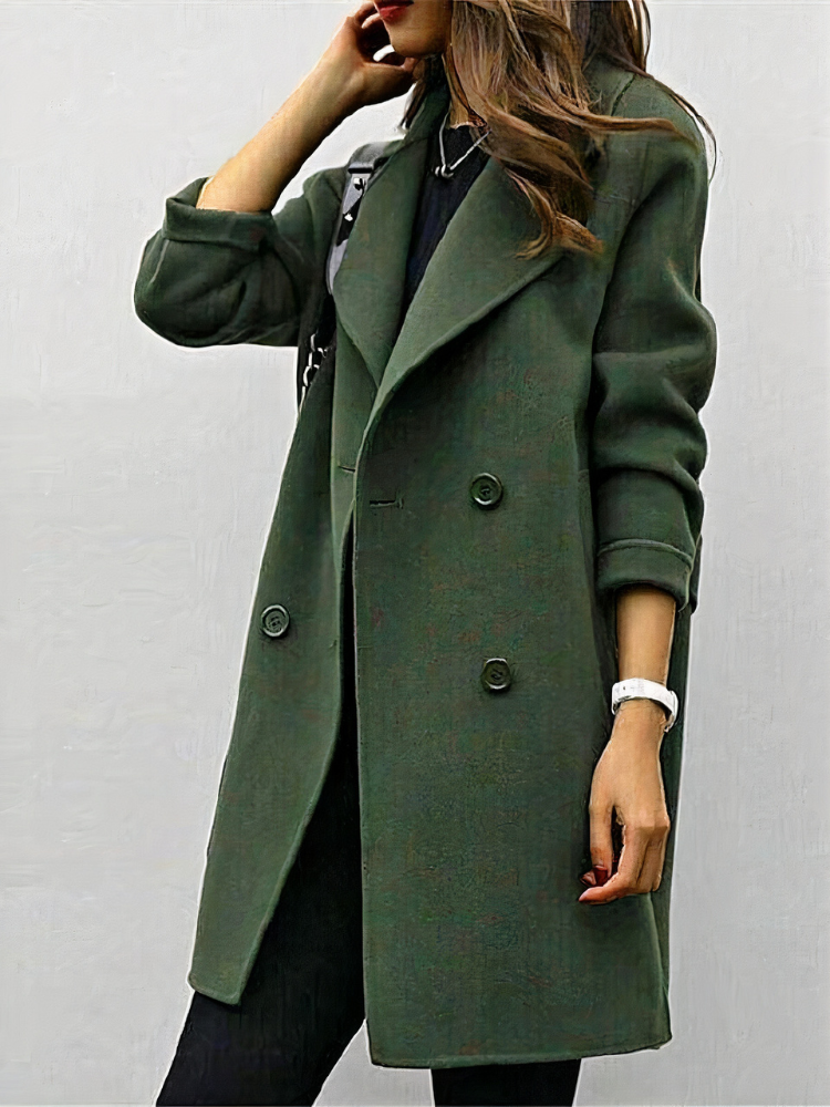Klassischer warmer Mantel für Damen, stilvoll und vielseitig für Alltag und besondere Anlässe.