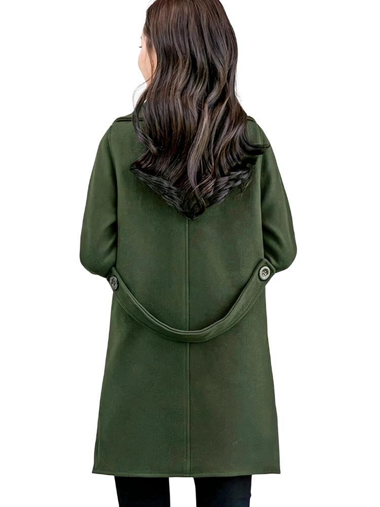 Klassischer warmer Mantel für Damen, stilvoll und vielseitig für Alltag und besondere Anlässe.