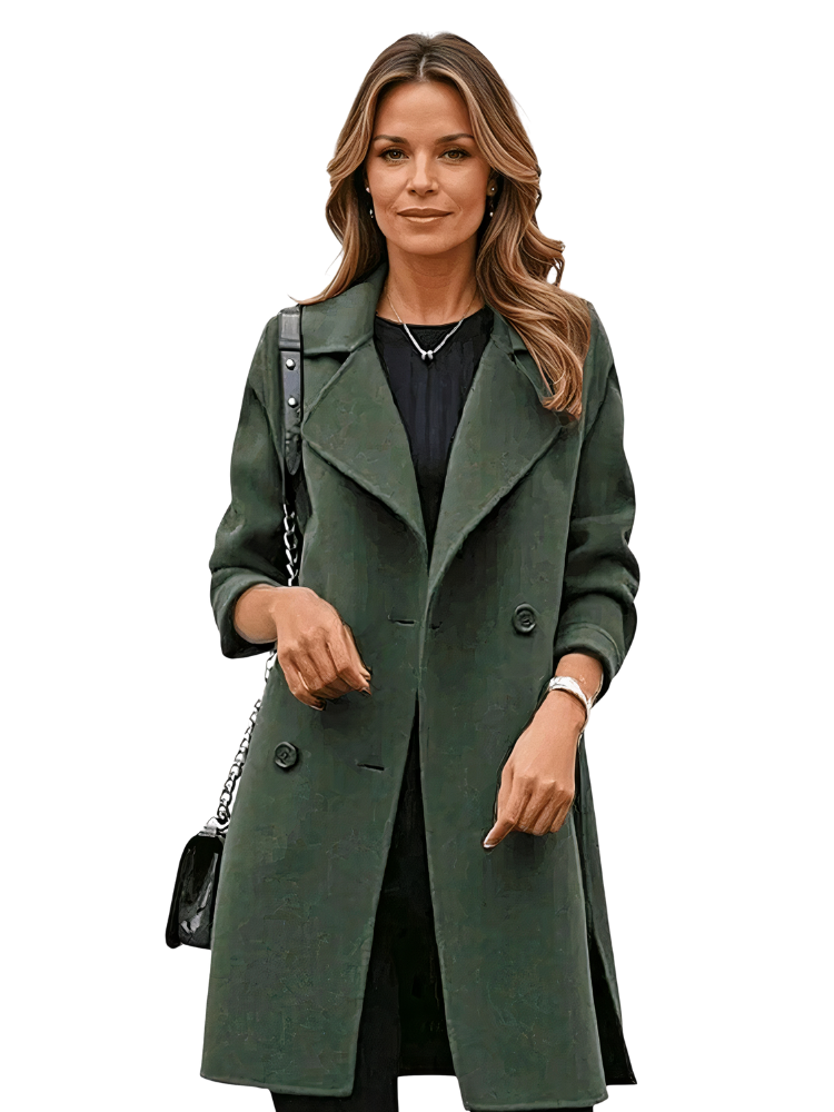 Klassischer warmer Mantel für Damen, stilvoll und vielseitig für Alltag und besondere Anlässe.