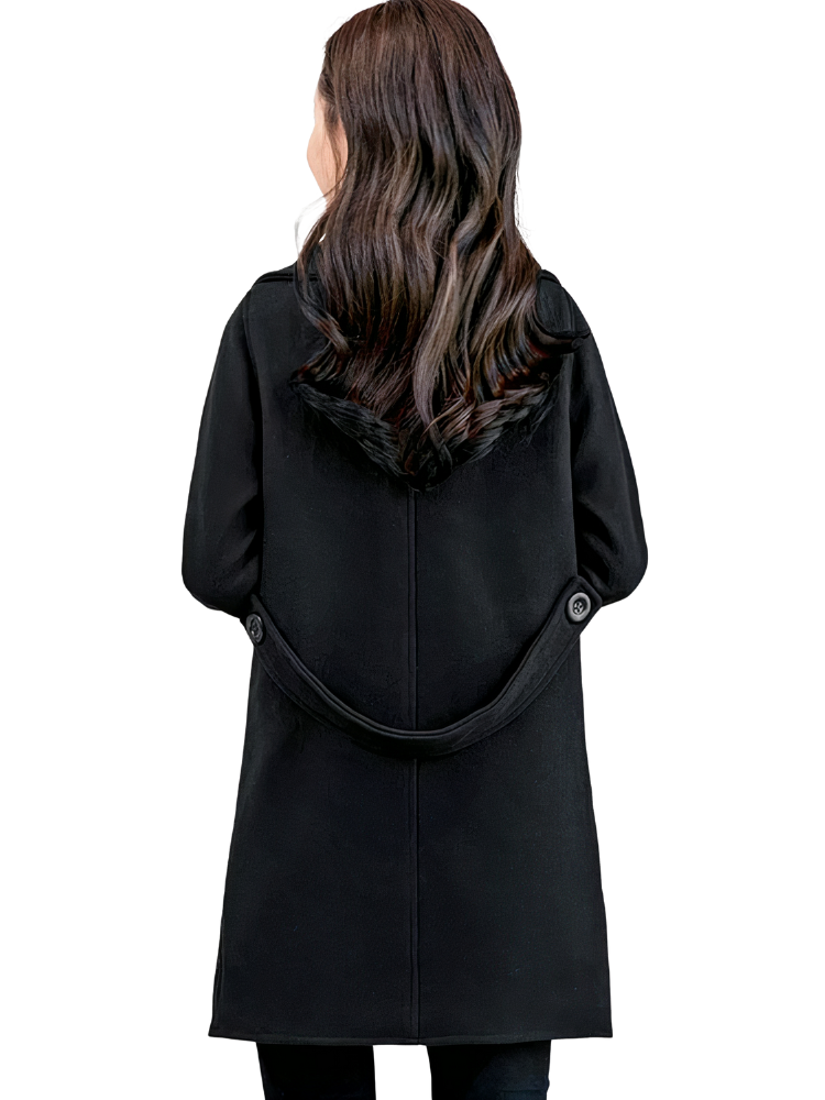 Klassischer warmer Mantel für Damen, stilvoll und vielseitig für Alltag und besondere Anlässe.