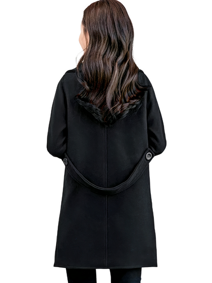 Klassischer warmer Mantel für Damen, stilvoll und vielseitig für Alltag und besondere Anlässe.