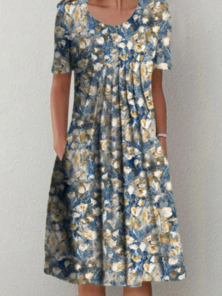 Klassisches geblümtes Sommerkleid Midi für Damen mit schwungvoller Silhouette und femininer Ausstrahlung.