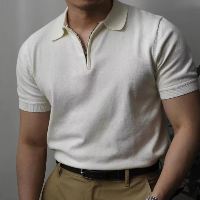 Klassisches Herren-Poloshirt mit modernem Reißverschluss-Detail, perfekt für elegante und legere Outfits