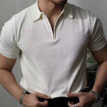 Klassisches Herren-Poloshirt mit modernem Reißverschluss-Detail, perfekt für elegante und legere Outfits