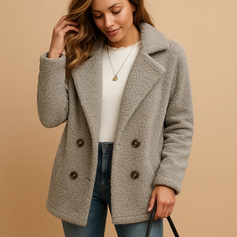 Kuscheliger Plüschmantel für Damen mit elegantem Design und wärmendem Komfort für den Winter