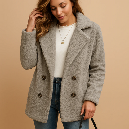 Kuscheliger Plüschmantel für Damen mit elegantem Design und wärmendem Komfort für den Winter