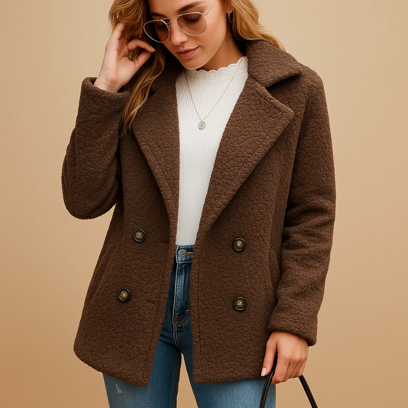 Kuscheliger Plüschmantel für Damen mit elegantem Design und wärmendem Komfort für den Winter