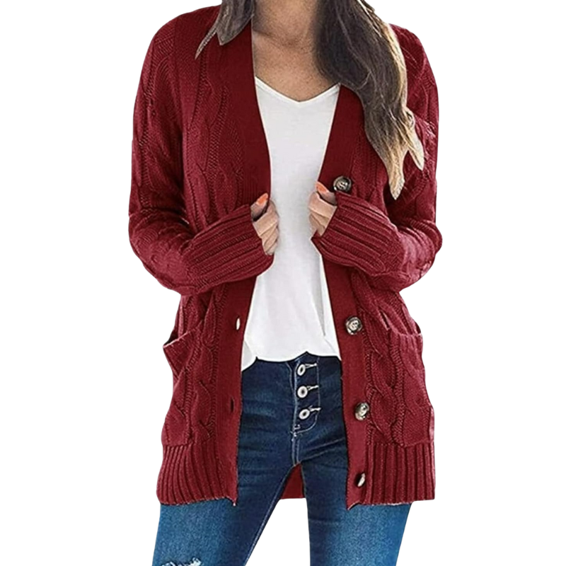 Lässige Strickjacke für Damen mit modernem und zeitlosem Design für jeden Anlass
