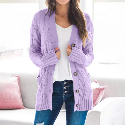 Lässige Strickjacke für Damen mit modernem und zeitlosem Design für jeden Anlass