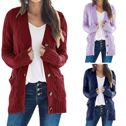 Lässige Strickjacke für Damen mit modernem und zeitlosem Design für jeden Anlass