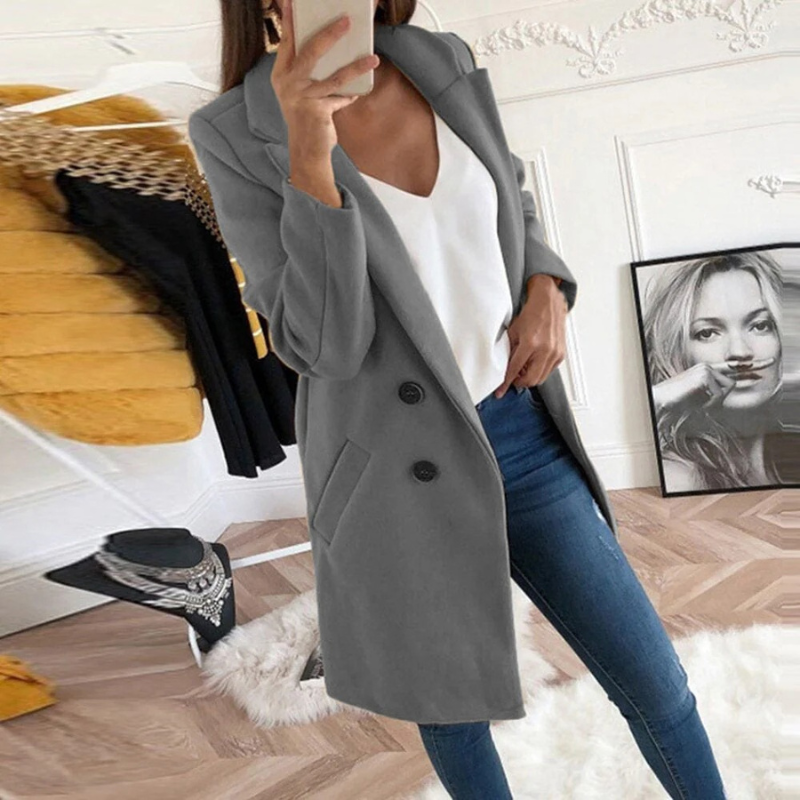 Lässiger Herbstmantel für Damen in langem Schnitt