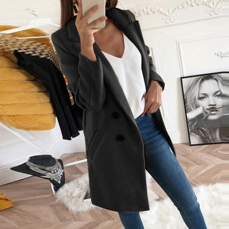 Lässiger Herbstmantel für Damen in langem Schnitt