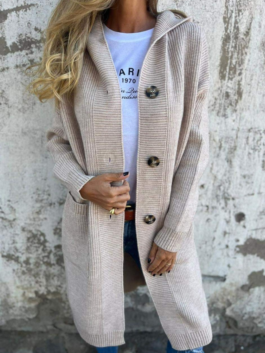 Lässiger langer Strickjacke für Damen im modernen Design