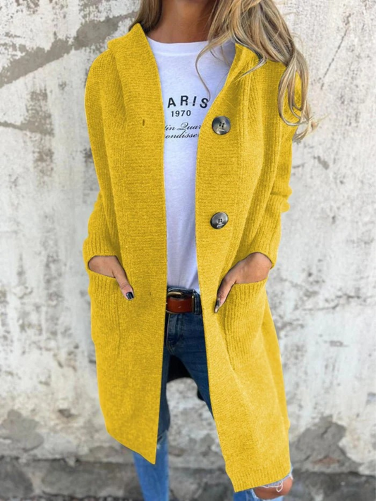 Lässiger langer Strickjacke für Damen im modernen Design